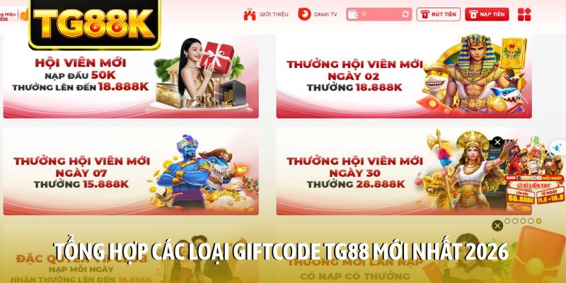 Tổng hợp các loại Giftcode TG88 mới nhất 2026